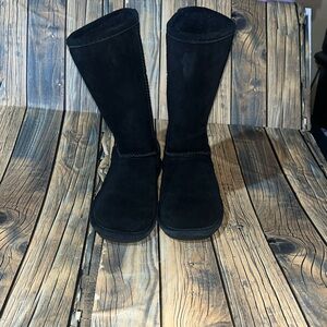 BearPaw Black Suede Tall Boots